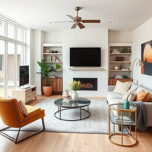 Stylish modern living room featured in a blog post